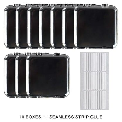 10PCS Press-On Nail Storage Acrylic Boxes with Adhesive Sheets