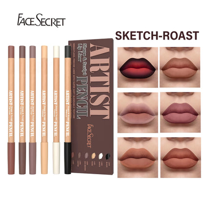 6pcs Velvet Matte Lip Liner Set - Long-Lasting Versatile Shades