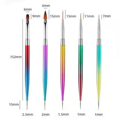 5/20Pcs Nail Art Brush Design Tip Painting Drawing Carving Dotting Pen