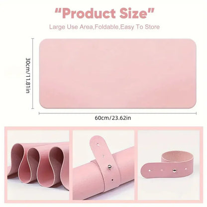 Pink Nail Art Table Mat, Portable Nail Art Armrest Professional Table