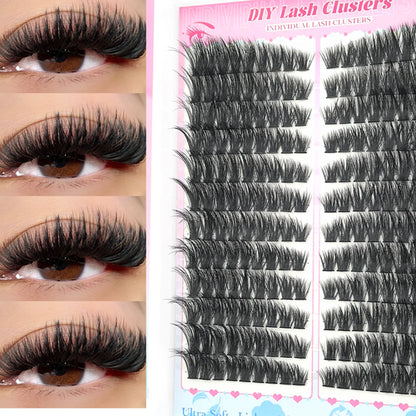 False Eyelashes Natural Wispy Individual Cluster Lashes Easy to Apply