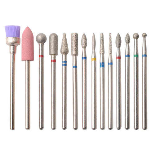 14pcs/set Nail Drill Machine Bit Nail Gel Removal Polishing Tools
