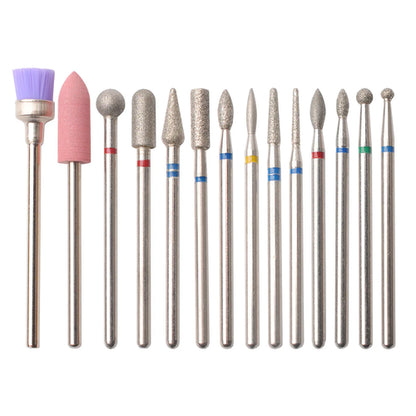 14pcs/set Nail Drill Machine Bit Nail Gel Removal Polishing Tools