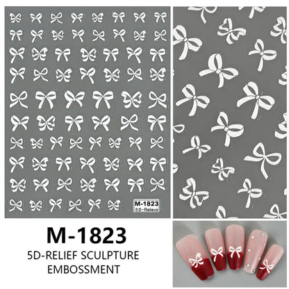 5D Nail Art Stickers Love Hearts Stars French Nail Art Design