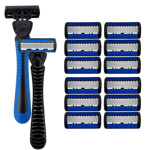6-layer razor blade, men's stainless steel blade, classic water washed