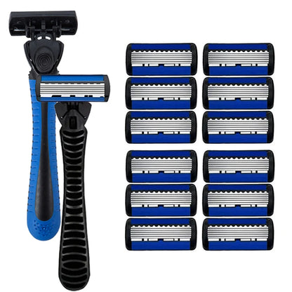 6-layer razor blade, men's stainless steel blade, classic water washed