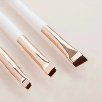 3-Piece Eyeliner & Eyebrow Brushes Set - Ultra-Fine & Flat Tips for