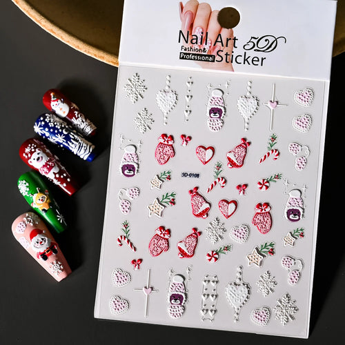 Winter Christmas Atmosphere Nail Stickers Snowman Snowflake Wapiti