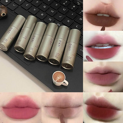 DIXI Mini Silver Tube Matte Lip Glaze — Velvet Finish, Skin-Enhancing,