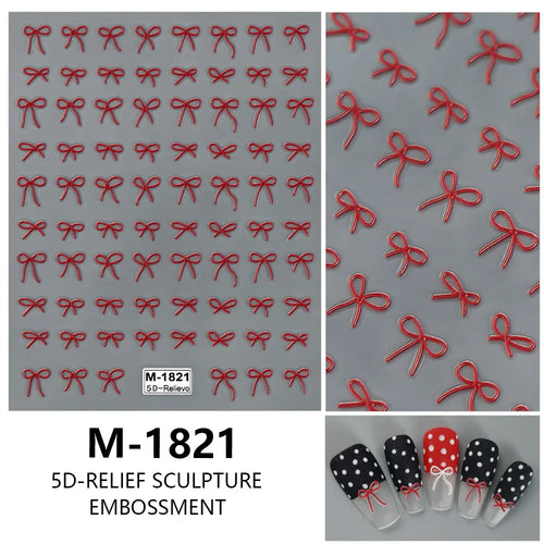 5D Nail Art Stickers Love Hearts Stars French Nail Art Design