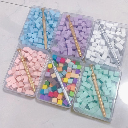 100pcs Gradient Sponge Brush for Nail Art, Gel Polish Brush, Glitter