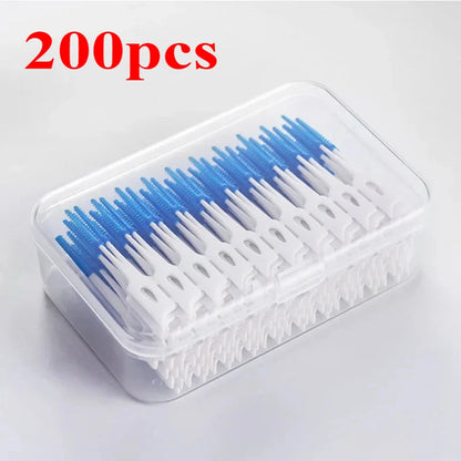 40/120pcsInterdental brush Soft silicone adaptive interdental brush