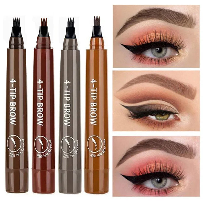 Waterproof 4 Fork Tip Eyebrow Tattoo Pencil