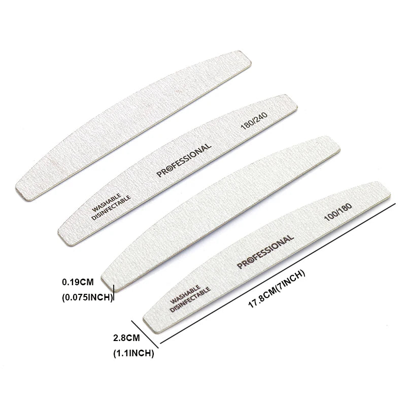 10pcs/Lot Wooden Nail Files Professional 100 180 240 Emery Board