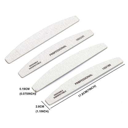 10pcs/Lot Wooden Nail Files Professional 100 180 240 Emery Board