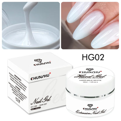 30ML Hard Gel For Nail Extension Milky White Builder Constructor Gel