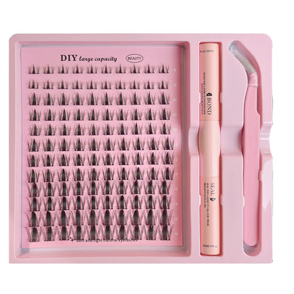 DIY Clusters Lash Kit Full Set 8-16mm Mix Bond&Seal Tweezers Lash for
