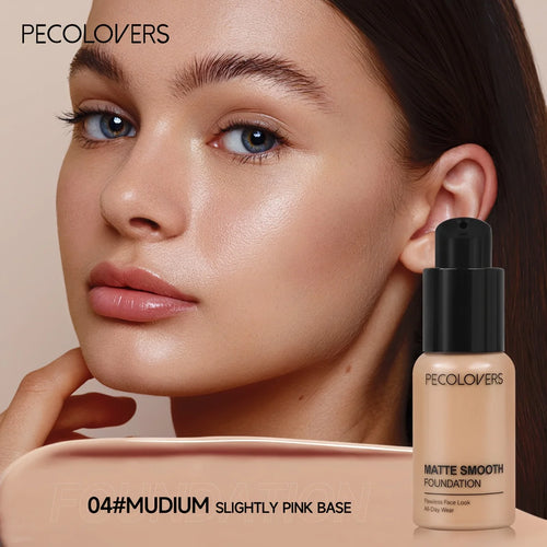 PECOLOVERS Matte Finish Liquid Foundation - Oil-Control, Waterproof,