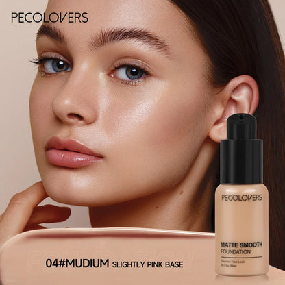 PECOLOVERS Matte Finish Liquid Foundation - Oil-Control, Waterproof,