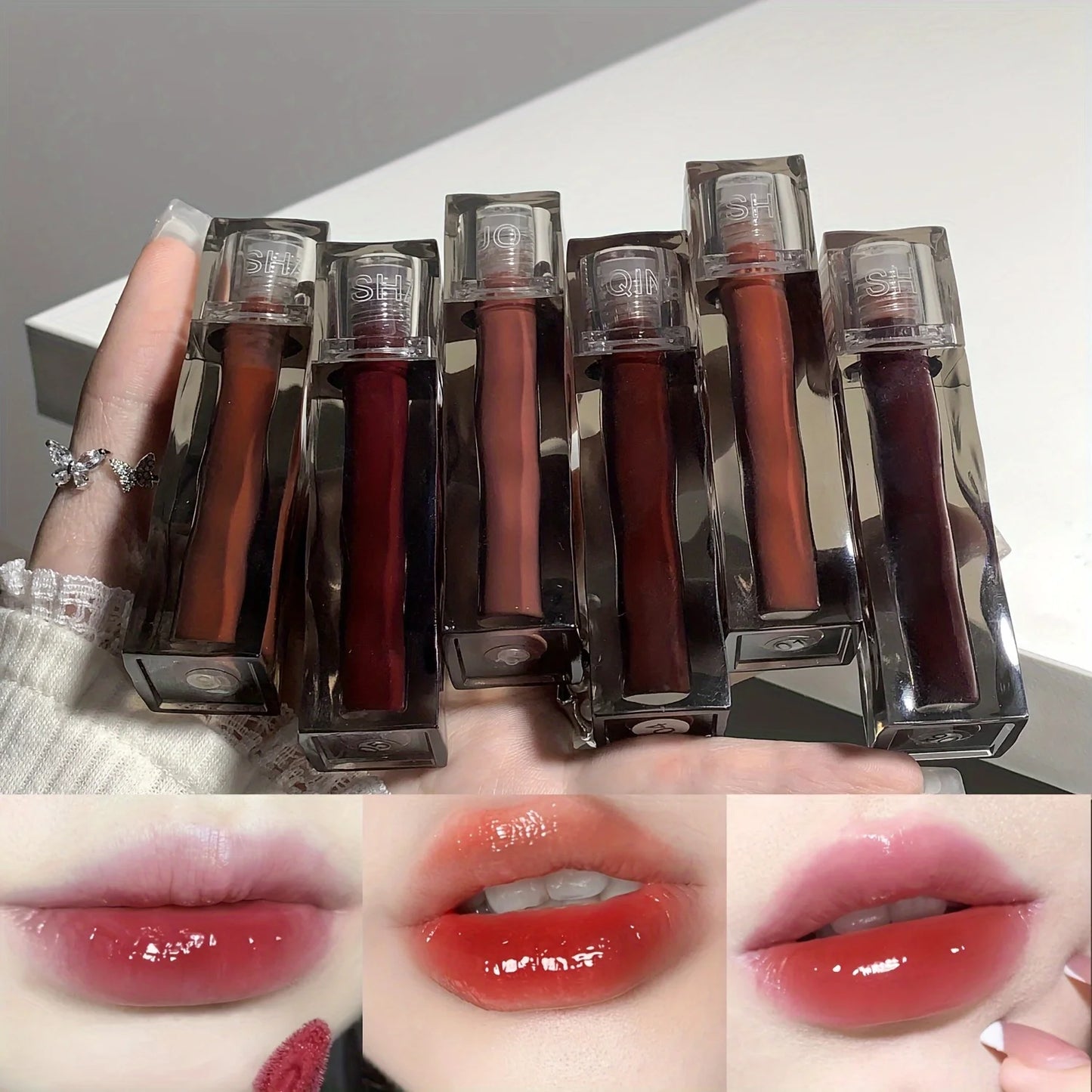 Adorable Bear Mirror Lip Glaze - Long-Lasting, Non-Fading, Hydrating