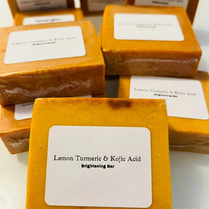 100g Turmeric Hand Made Soap, Lemon Kojic Acid Soap, Shower and Facial