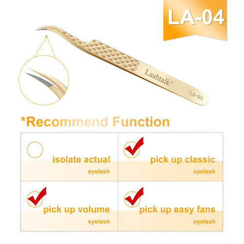 Lashtalk Precision Fiber Tip Tweezer Eyelash Extensions Diamond Grip