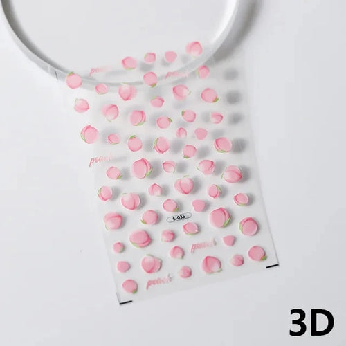 Pink Translucent Peach Jelly Texture 5D Soft Embossed Reliefs Self