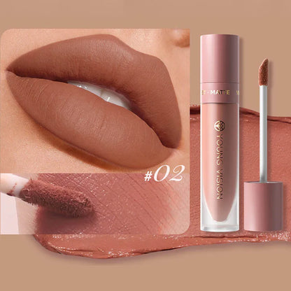 DUNUF  8-color matte velvet smooth easy-to-apply square tube lip gloss