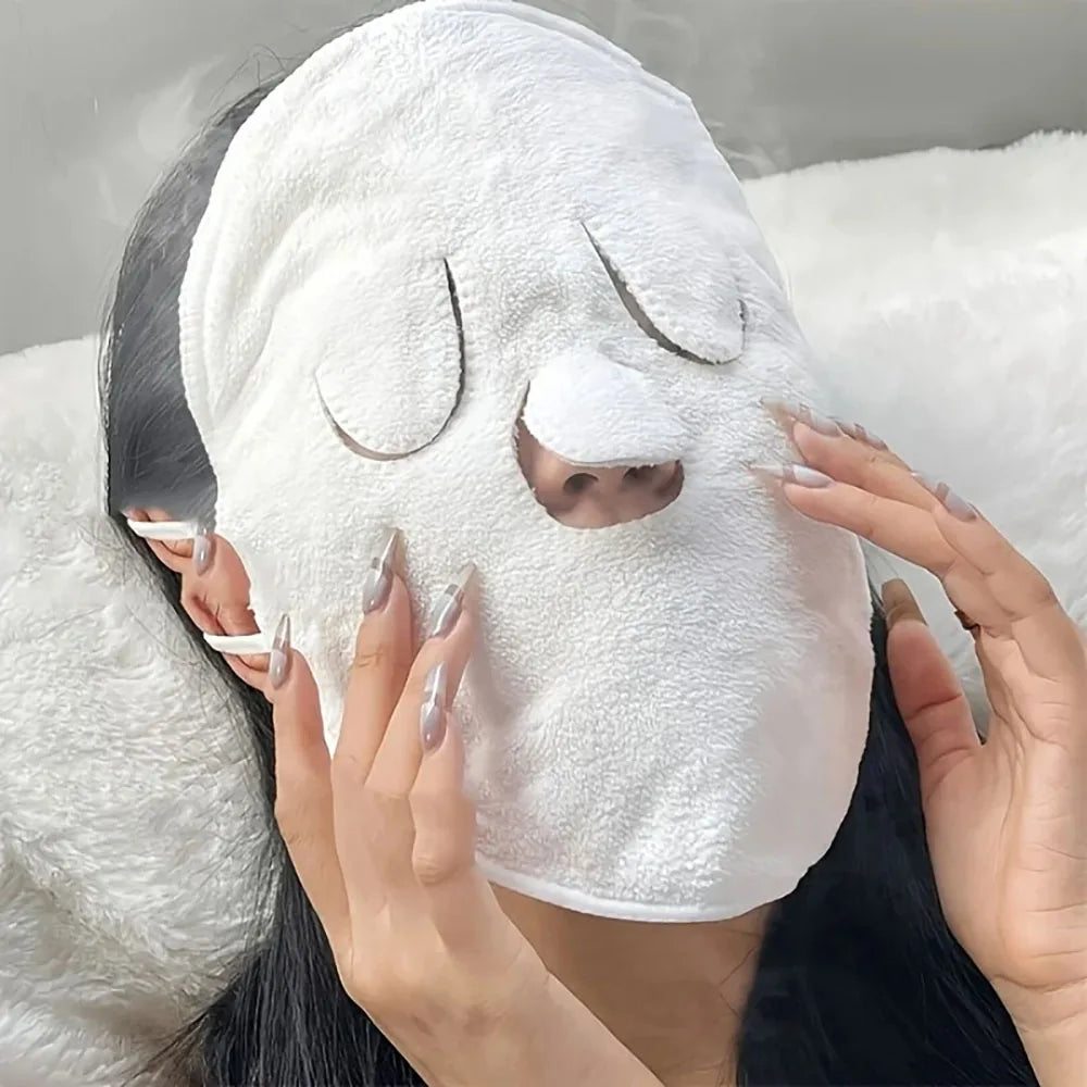 Reusable Hot and Cold Compress Face Towel Masks - Moisturizing Facial