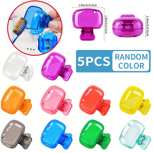 5pcs Household Toothbrush Storage Clip - Portable Travel Toothbrush