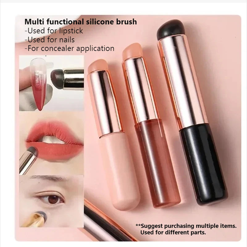 Nail Art Silicone Brush Reusable Mirror Powder Pigment Applying