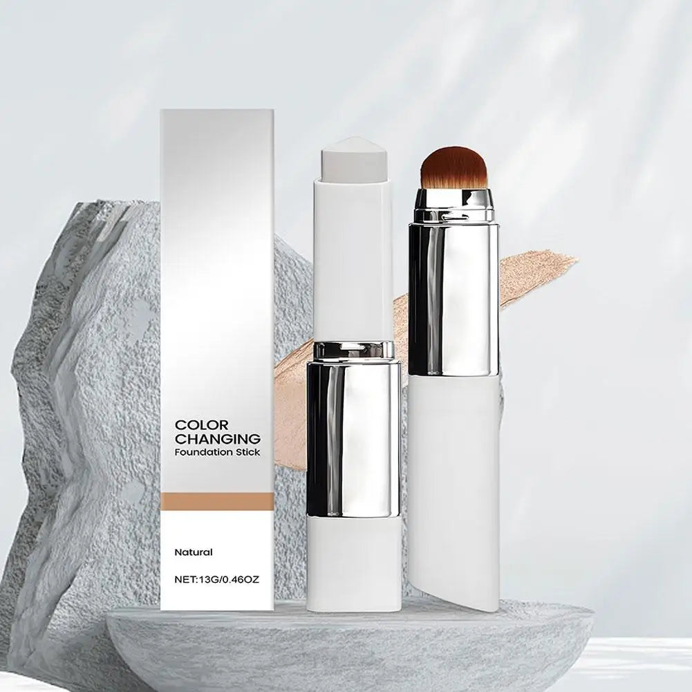 2-in-1 Color-Changing Foundation Stick Liquid Lightweight Moisturizing