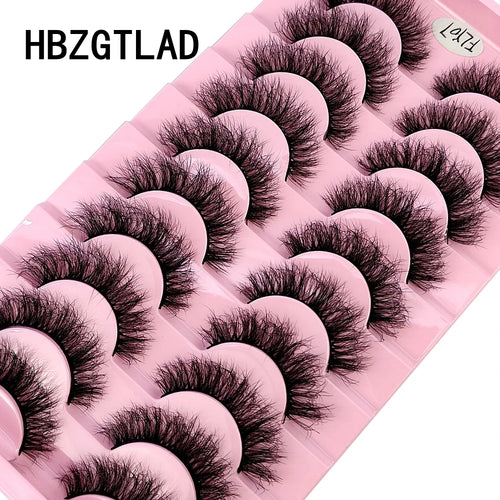 10 Pairs Faux Mink Eyelashes Handmade False Eyelashes Natural Nude