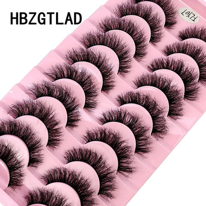 10 Pairs Faux Mink Eyelashes Handmade False Eyelashes Natural Nude