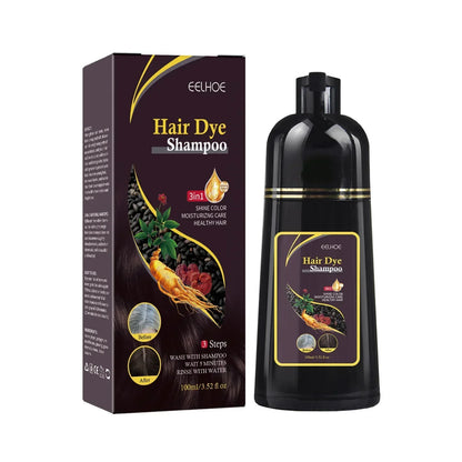 100ml Natural Herbal Hair Dye Shampoo 3 in 1 Hair Color Shampoo for Gary Hair Dark Brown Black for Women & Men Grey Coverage