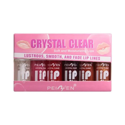 6 Pieces Glass Mirror Lip Gloss Set Hydrating Lightweight Lip Balm