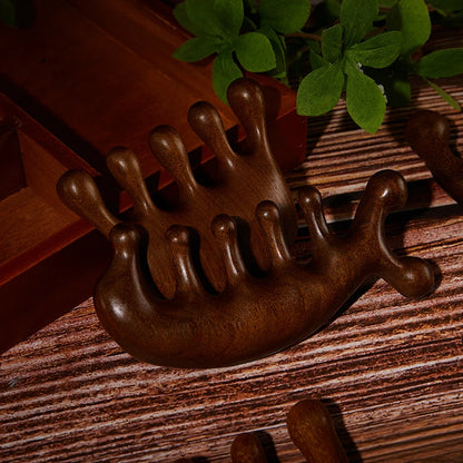 Wood Therapy Massage Comb Head Face Scalp Gua Sha Massager Natural