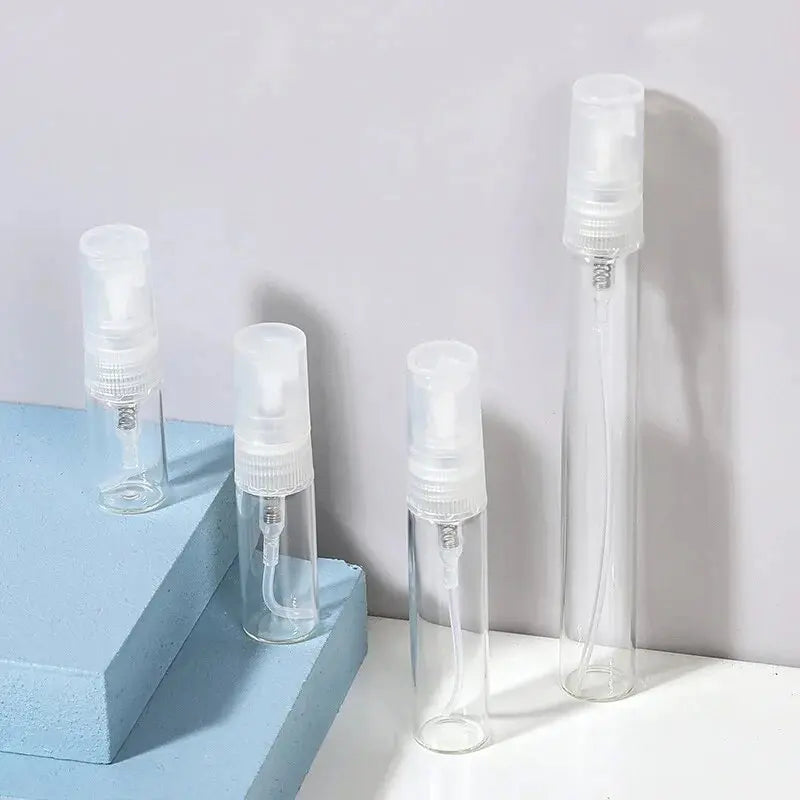 5/10Pcs 3ml 5ml 10ml Clear Mini Perfume Glass Bottle Empty Cosmetics