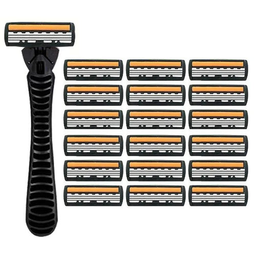 3-layer Stainless Steel Blade Men Razor Washable For Travel For Home