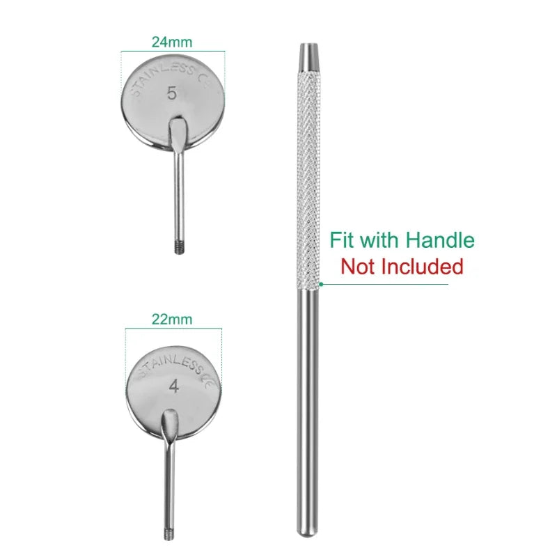 12Pcs/Box Dental Stainless Steel Mouth Mirror 4/5 Front Surface