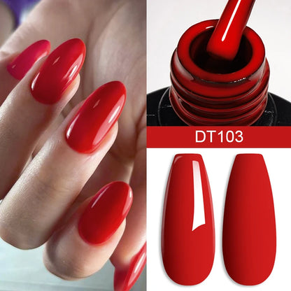 MEET ACROSS 7ml Wine Red Gel Nail Polish Long-Lasting French Style Gel
