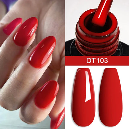 MEET ACROSS 7ml Wine Red Gel Nail Polish Long-Lasting French Style Gel