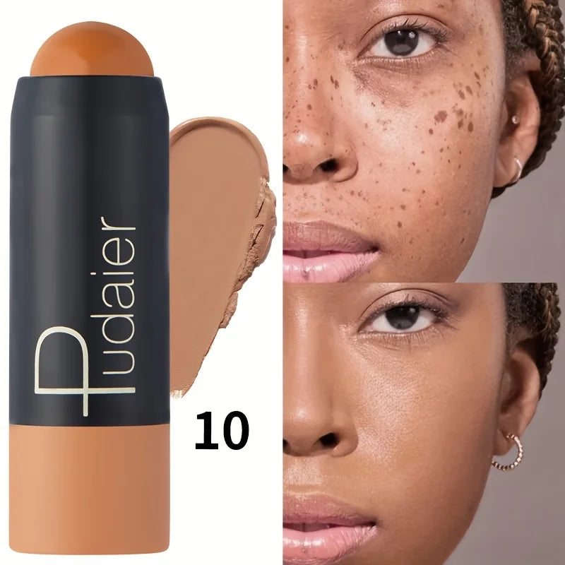2-in-1 Foundation & Concealer Stick, Waterproof Long Wear, Full Cover,