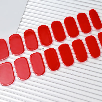 16Tips Semi-Cured Gel Nail Sticker Pure Color UV/LED Lamp Gel Nail