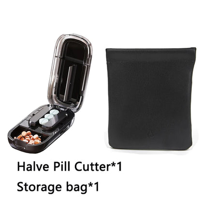 Newest Quartering Pill Cutter Storage Box Portable Drug Tablet