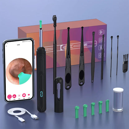 Ear Cleaner with Camera Set HD Ear Sticks Otoscope USB C Charging