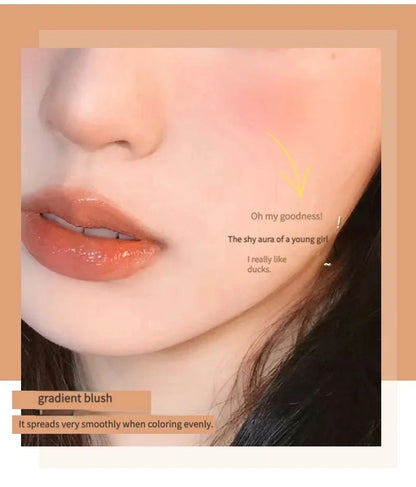 Dual Gradient Blush Highlights Natural Nude Makeup Brightening Cheek
