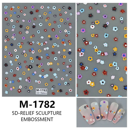 5D Nail Art Stickers Love Hearts Stars French Nail Art Design