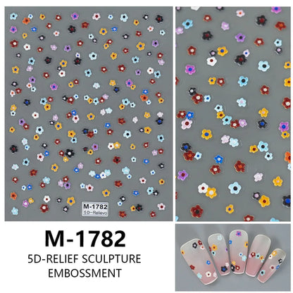5D Nail Art Stickers Love Hearts Stars French Nail Art Design