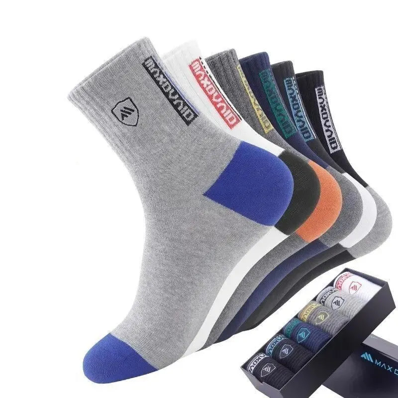 5 Pairs Men's Socks Mid-Calf Socks Warm Socks Long Sweat-Absorbing